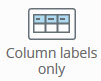 Table - column labels only element icon